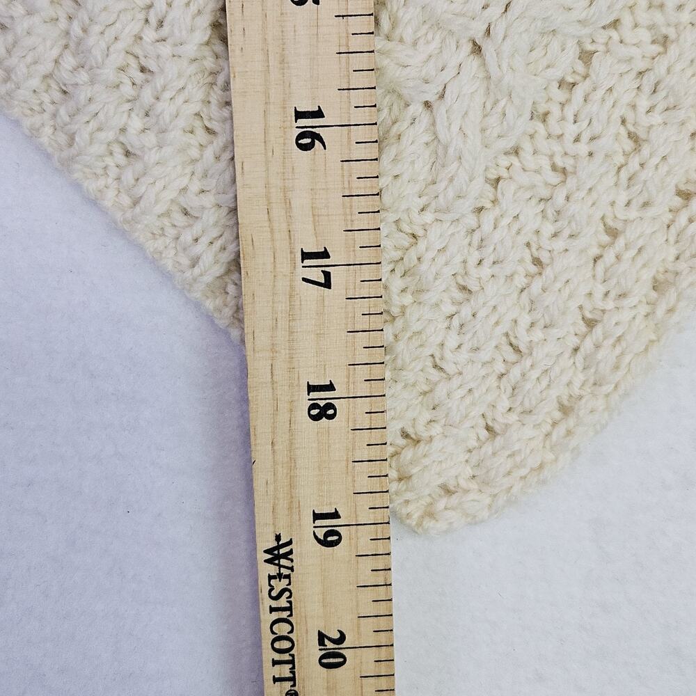 Aran Sweater 100% Merino Wool Girls S Shawl Poncho Cream Cable Knit Ireland Knit - Picture 10 of 12